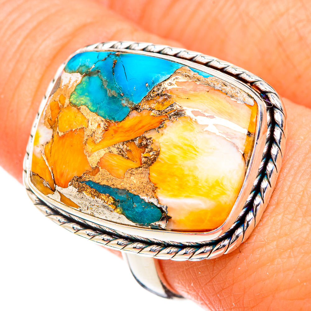 Spiny Oyster Turquoise Rings handcrafted by Ana Silver Co - RING126834