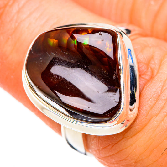 Mexican Fire Agate Rings handcrafted by Ana Silver Co - RING126843