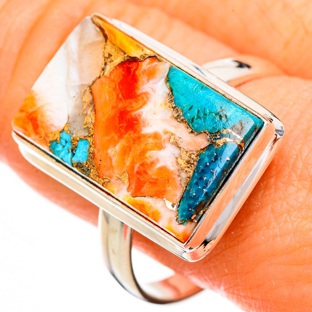 Spiny Oyster Turquoise Rings handcrafted by Ana Silver Co - RING126851