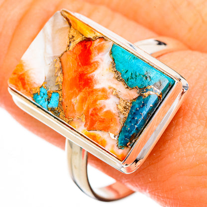 Spiny Oyster Turquoise Rings handcrafted by Ana Silver Co - RING126851