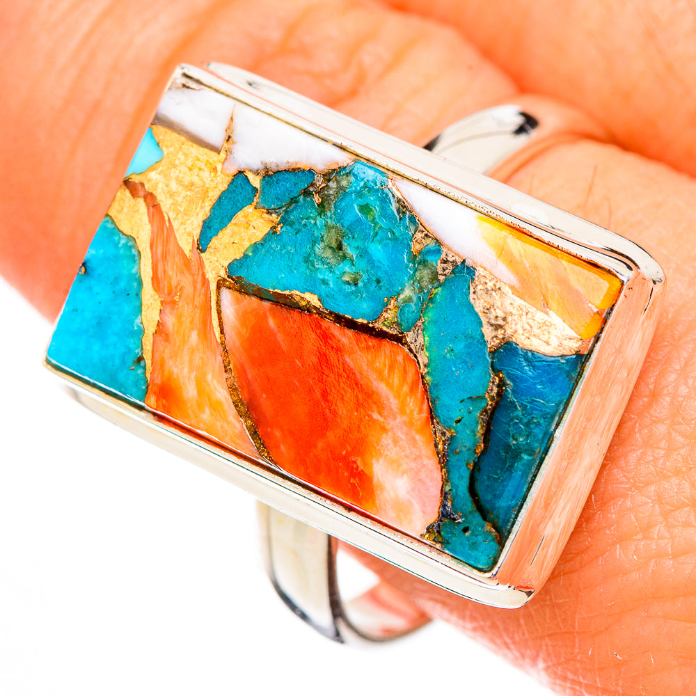 Spiny Oyster Turquoise Rings handcrafted by Ana Silver Co - RING126865