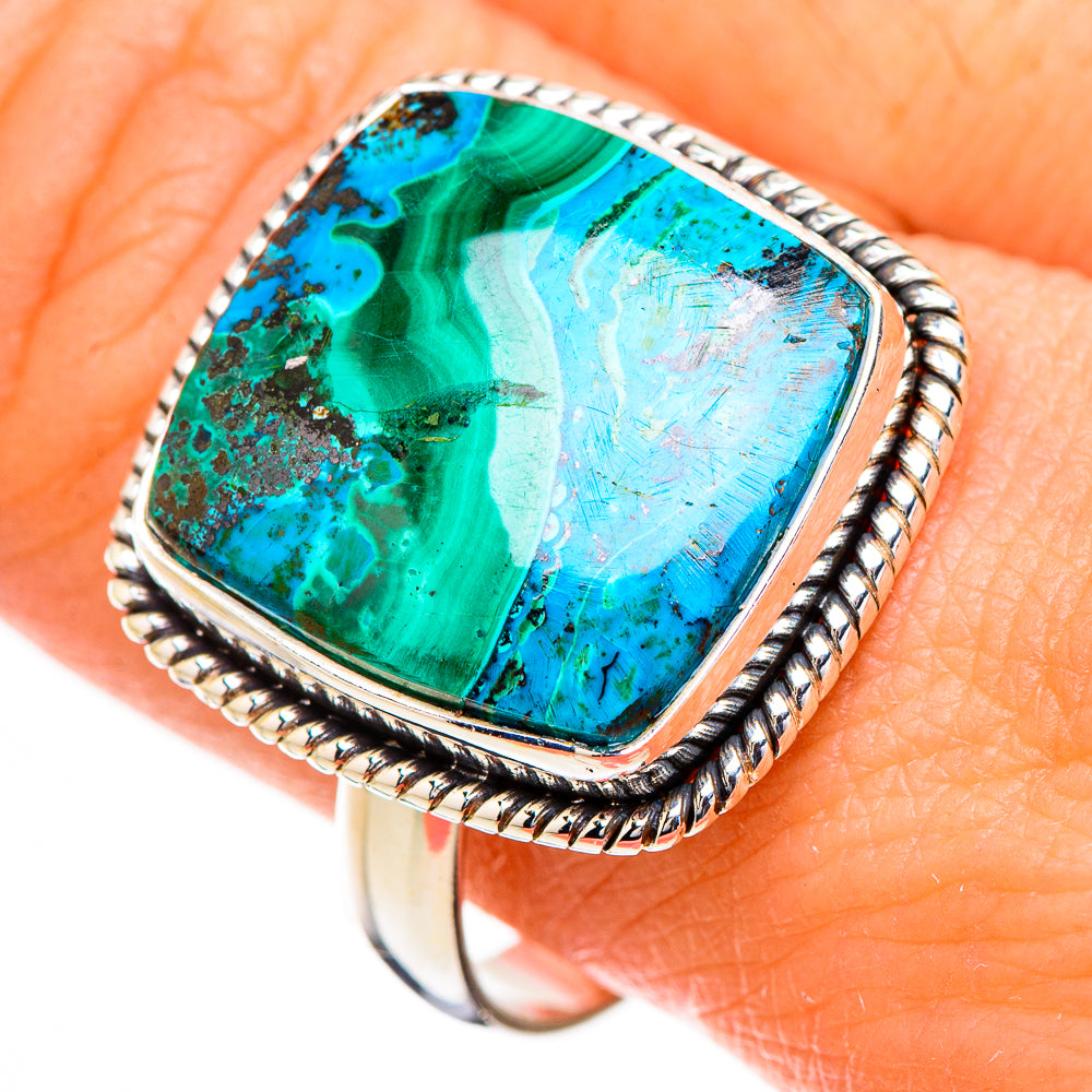 Malachite In Chrysocolla Rings handcrafted by Ana Silver Co - RING126867