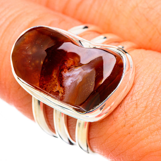 Mexican Fire Agate Rings handcrafted by Ana Silver Co - RING126876