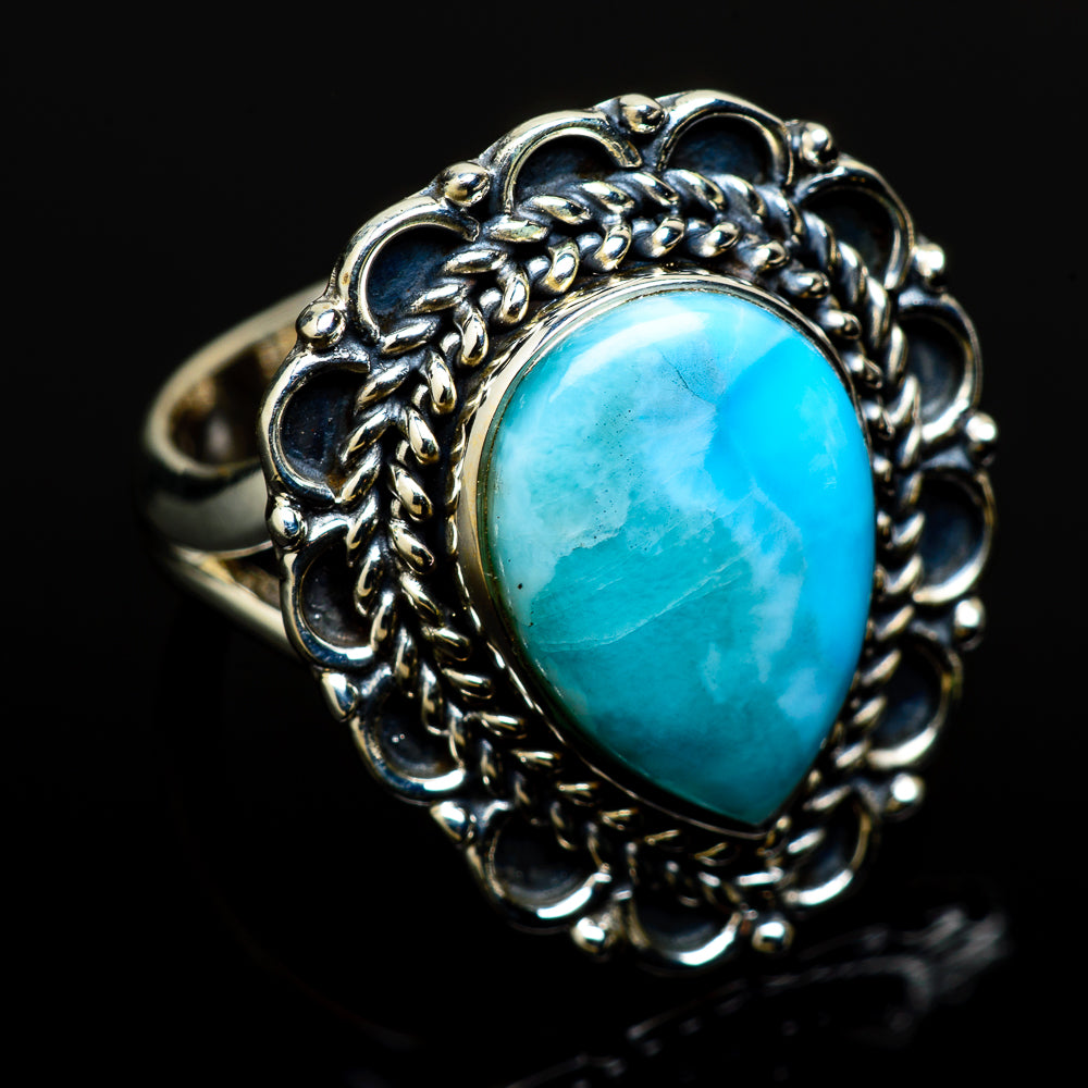 Larimar Rings handcrafted by Ana Silver Co - RING12688