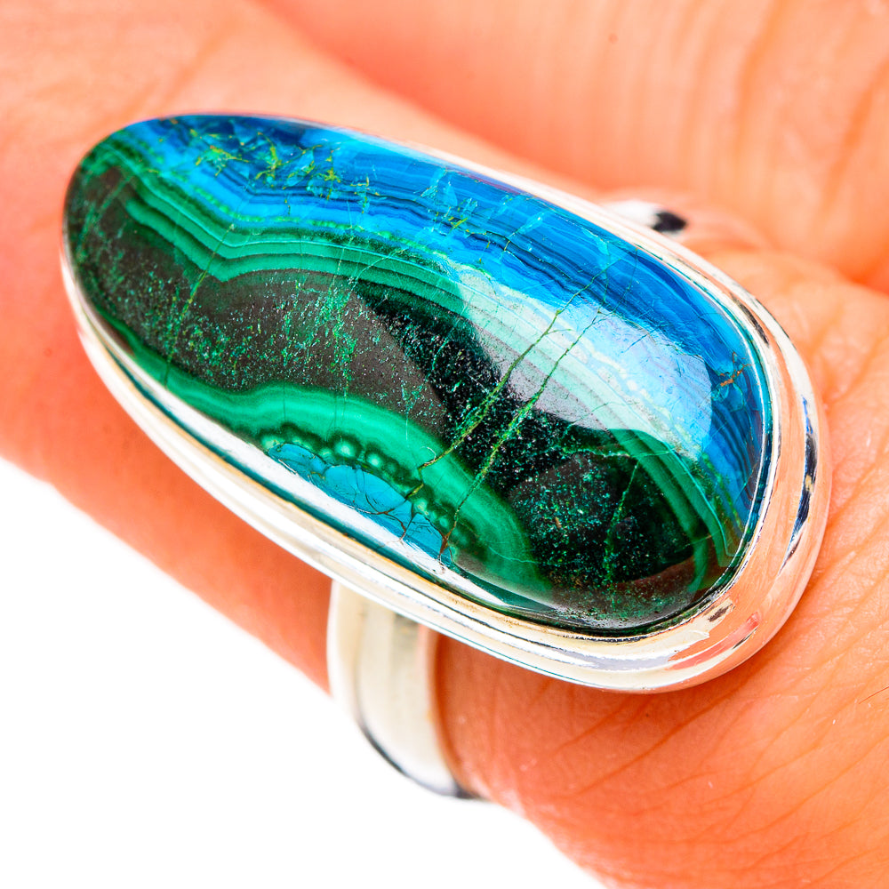 Malachite In Chrysocolla Rings handcrafted by Ana Silver Co - RING126880