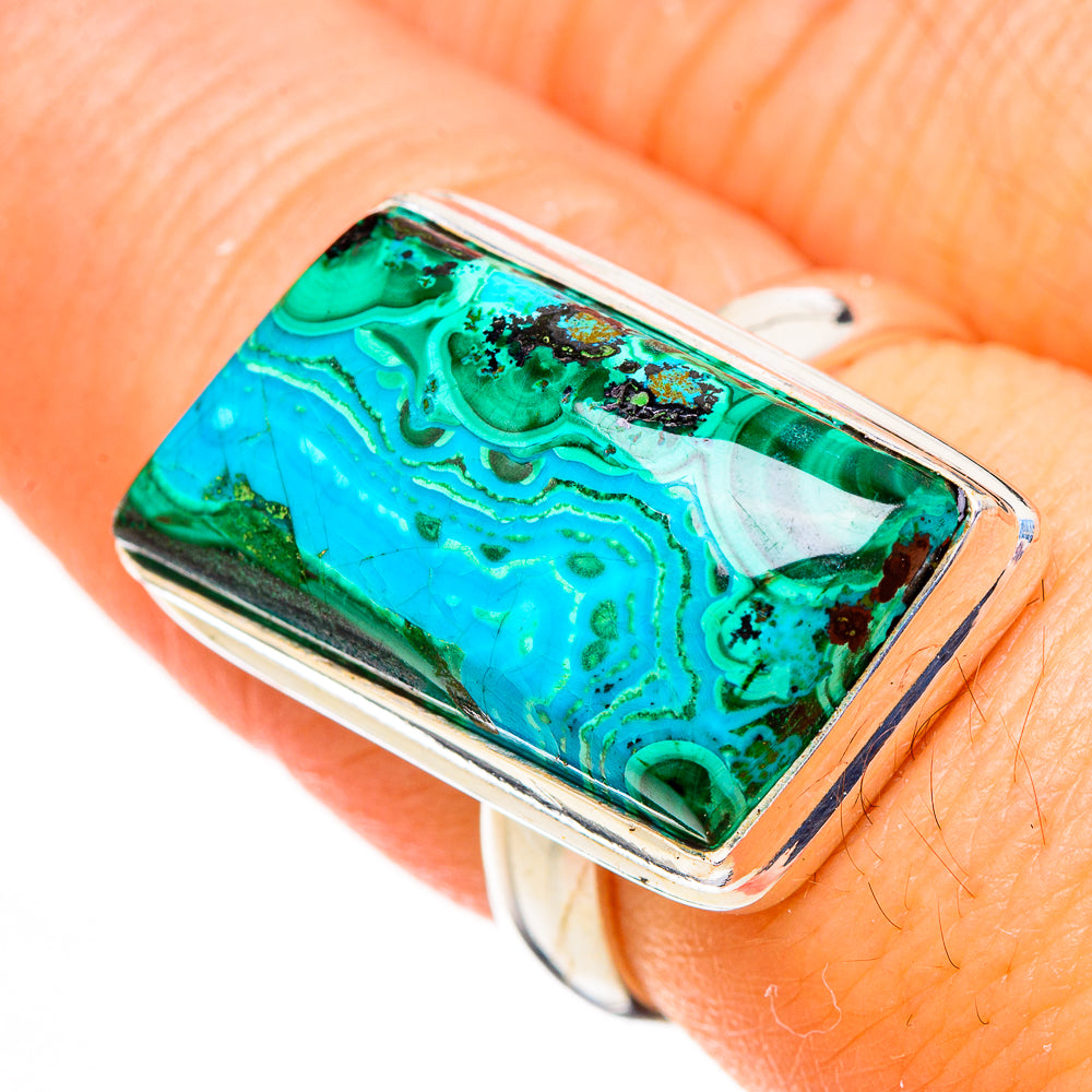 Malachite In Chrysocolla Rings handcrafted by Ana Silver Co - RING126883