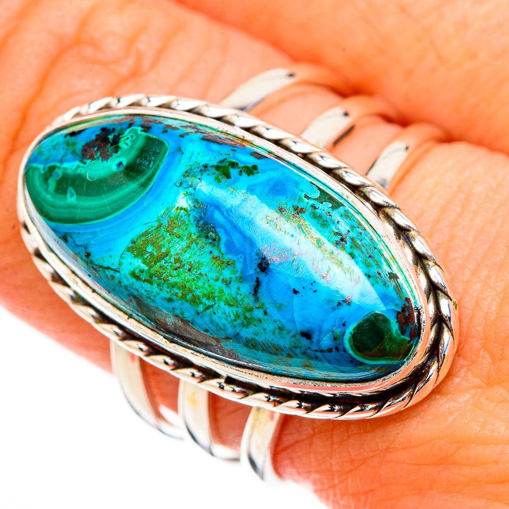 Malachite In Chrysocolla Rings handcrafted by Ana Silver Co - RING126884