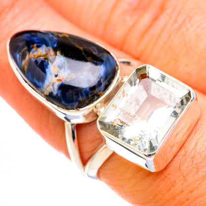 Pietersite, Green Amethyst Rings handcrafted by Ana Silver Co - RING126897