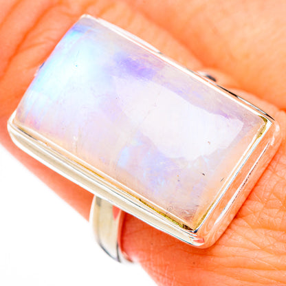 Rainbow Moonstone Rings handcrafted by Ana Silver Co - RING126899
