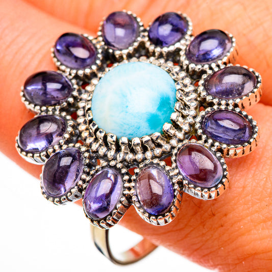 Larimar, Tanzanite Rings handcrafted by Ana Silver Co - RING126904