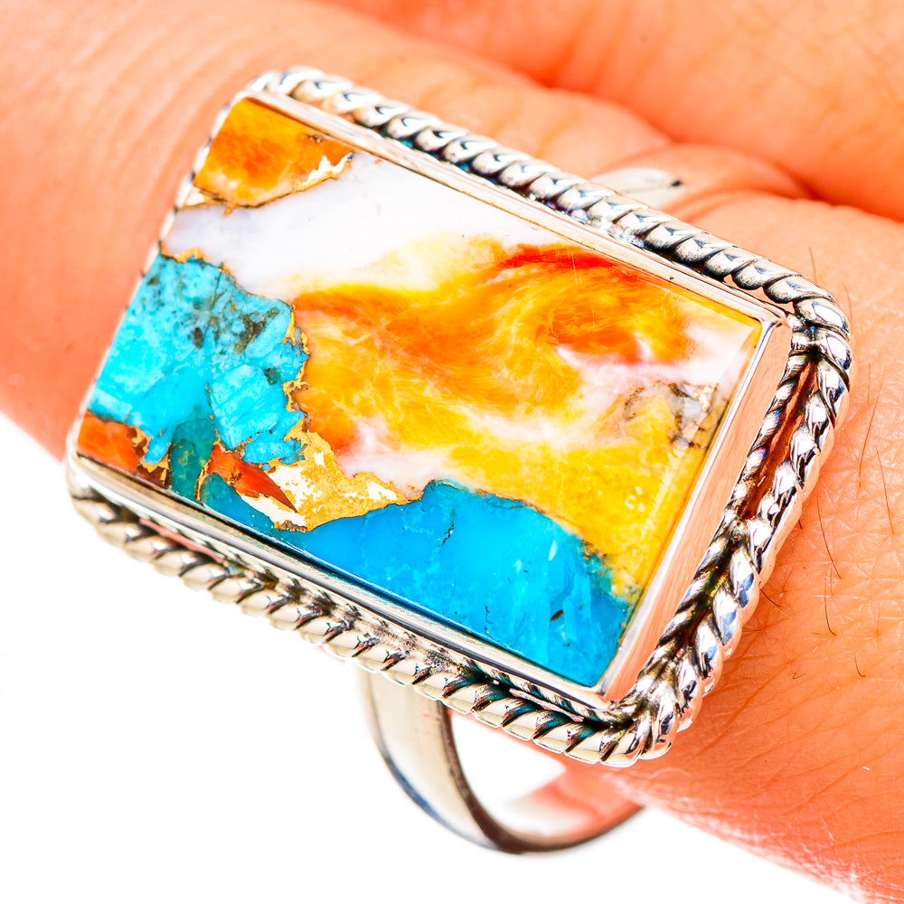 Spiny Oyster Turquoise Rings handcrafted by Ana Silver Co - RING126905