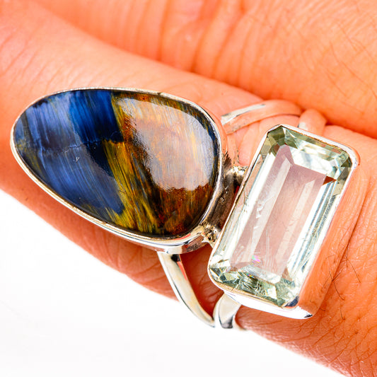 Pietersite, Green Amethyst Rings handcrafted by Ana Silver Co - RING126908