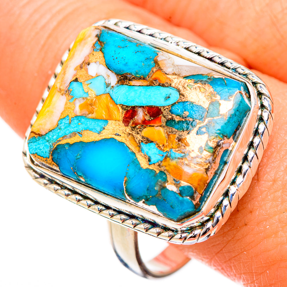 Spiny Oyster Turquoise Rings handcrafted by Ana Silver Co - RING126910