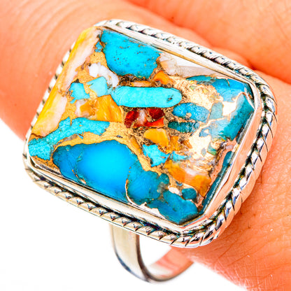 Spiny Oyster Turquoise Rings handcrafted by Ana Silver Co - RING126910