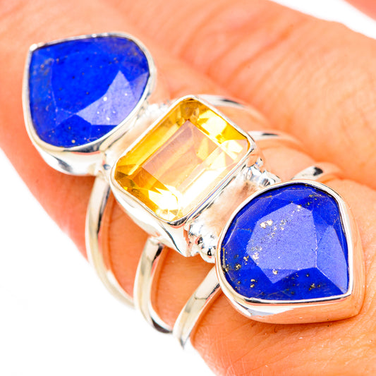 Lapis Lazuli, Citrine Rings handcrafted by Ana Silver Co - RING126913