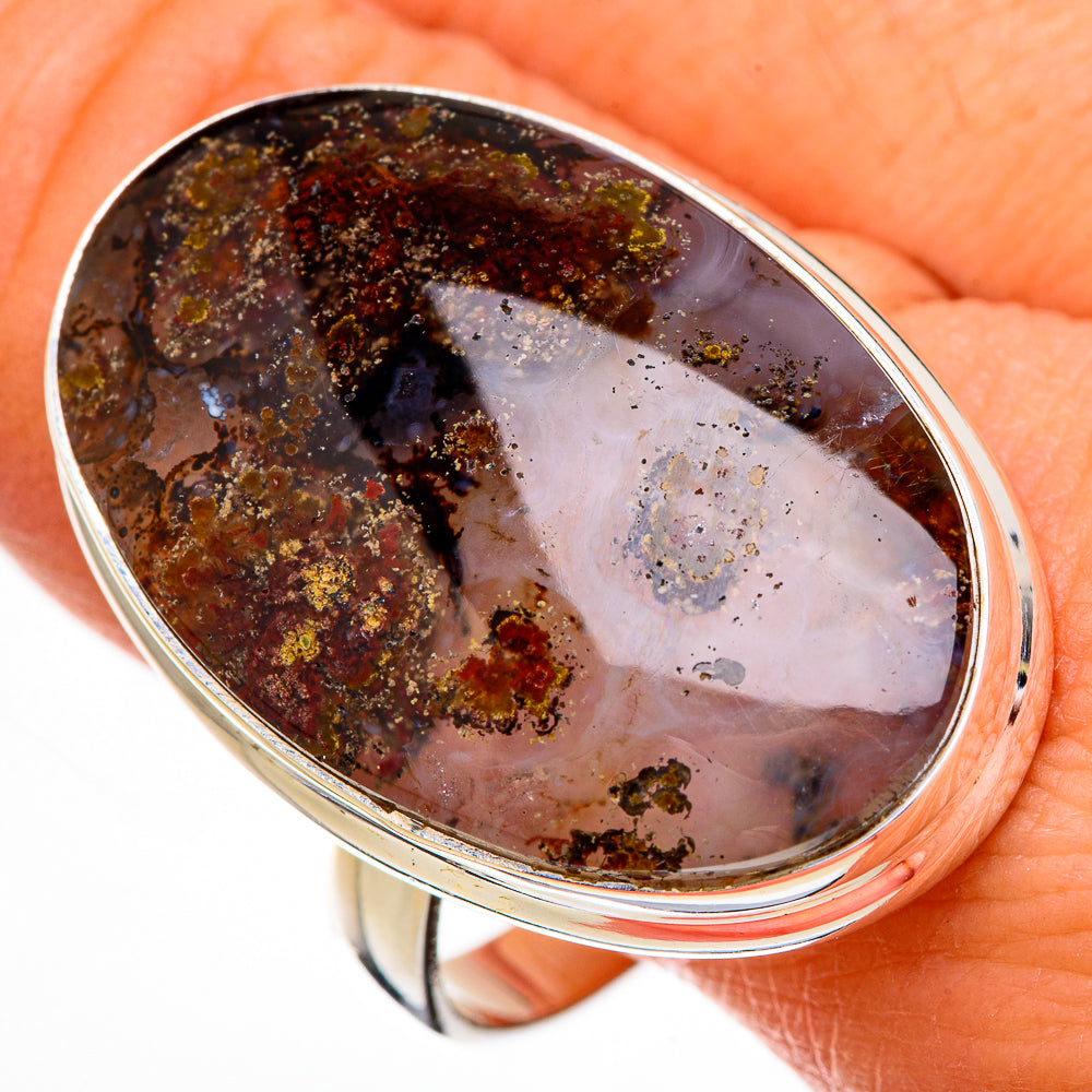Indonesian Plume Agate Rings handcrafted by Ana Silver Co - RING126916