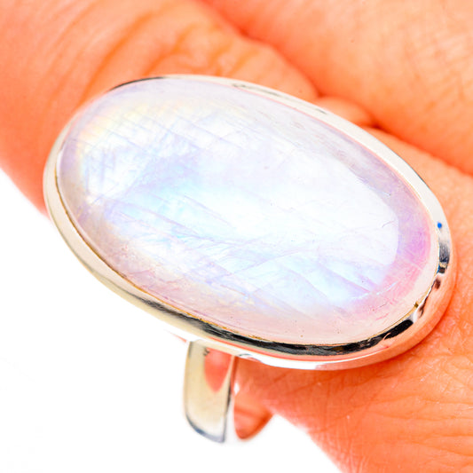 Rainbow Moonstone Rings handcrafted by Ana Silver Co - RING126923