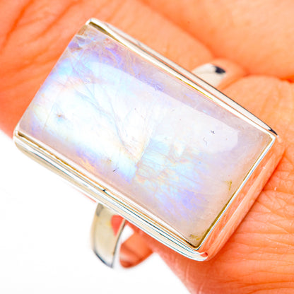 Rainbow Moonstone Rings handcrafted by Ana Silver Co - RING126924