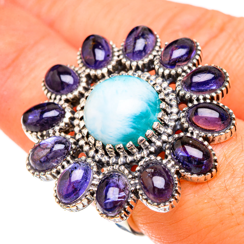 Larimar, Tanzanite Rings handcrafted by Ana Silver Co - RING126925
