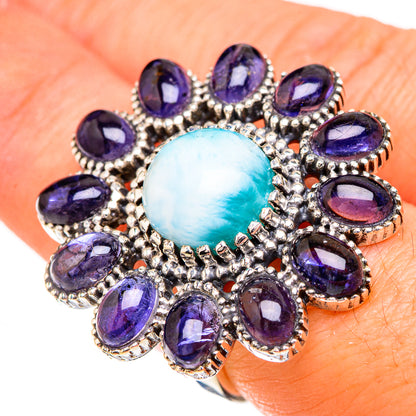 Larimar, Tanzanite Rings handcrafted by Ana Silver Co - RING126925