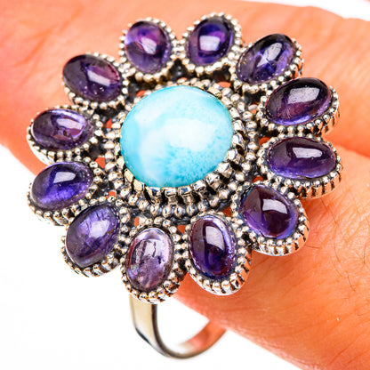 Larimar, Tanzanite Rings handcrafted by Ana Silver Co - RING126927
