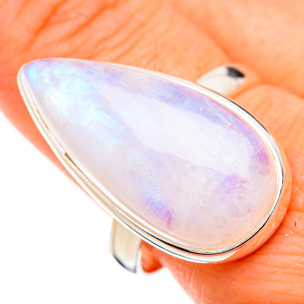 Rainbow Moonstone Rings handcrafted by Ana Silver Co - RING126945