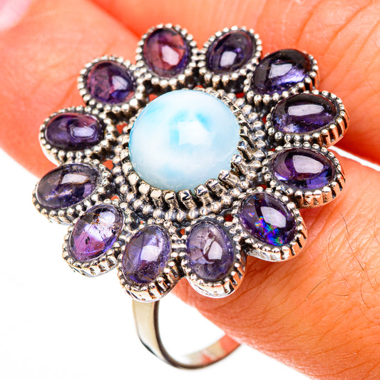 Larimar, Tanzanite Rings handcrafted by Ana Silver Co - RING126950