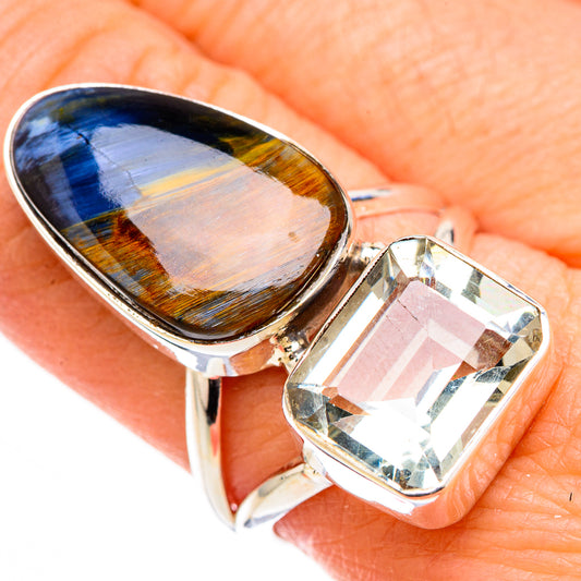 Pietersite, Green Amethyst Rings handcrafted by Ana Silver Co - RING126952