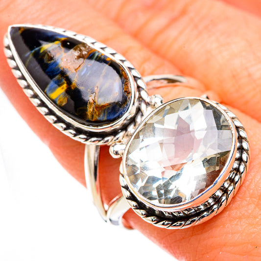 Pietersite, White Quartz Rings handcrafted by Ana Silver Co - RING126964