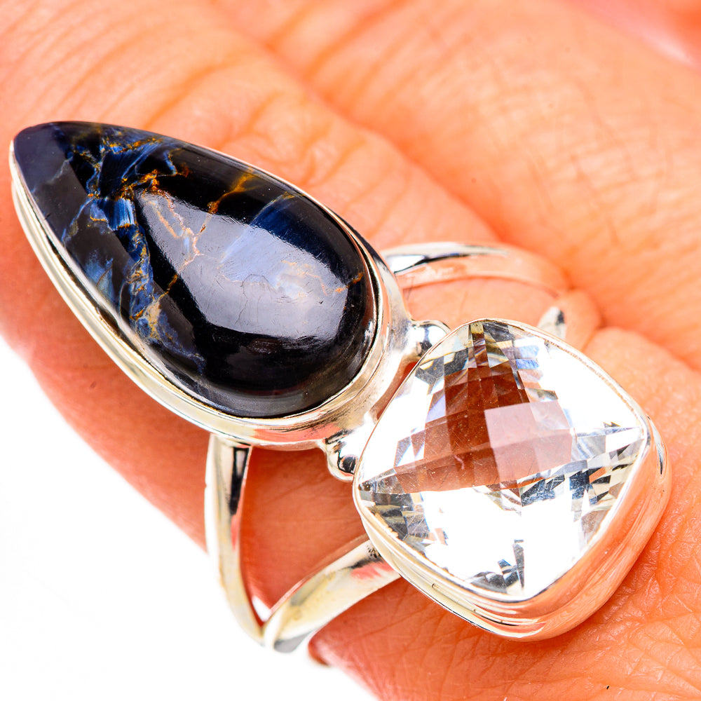 Pietersite, White Quartz Rings handcrafted by Ana Silver Co - RING126965