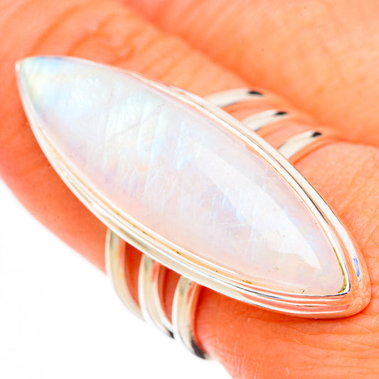 Rainbow Moonstone Rings handcrafted by Ana Silver Co - RING126967