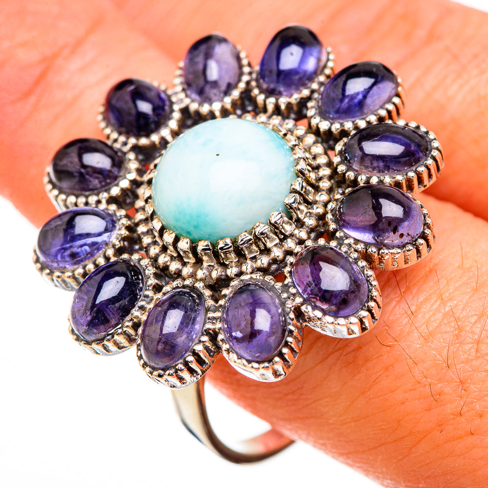 Larimar, Tanzanite Rings handcrafted by Ana Silver Co - RING126968