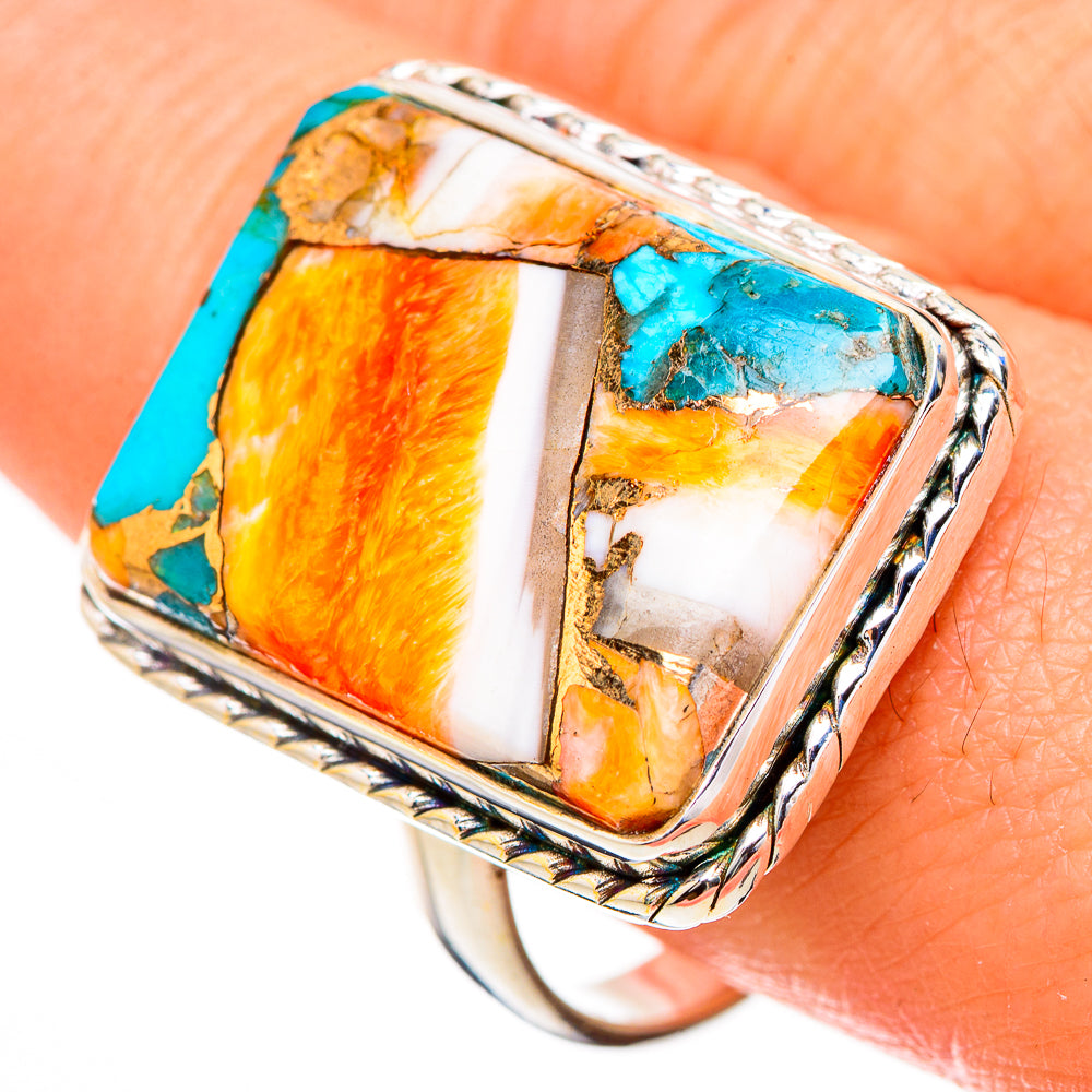 Spiny Oyster Turquoise Rings handcrafted by Ana Silver Co - RING126970