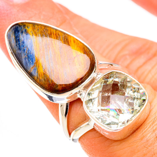 Pietersite, White Quartz Rings handcrafted by Ana Silver Co - RING126972