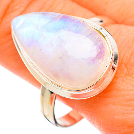Rainbow Moonstone Rings handcrafted by Ana Silver Co - RING126988