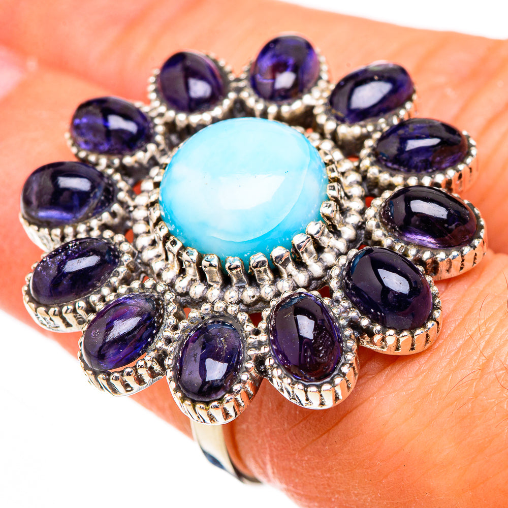 Larimar, Tanzanite Rings handcrafted by Ana Silver Co - RING126990