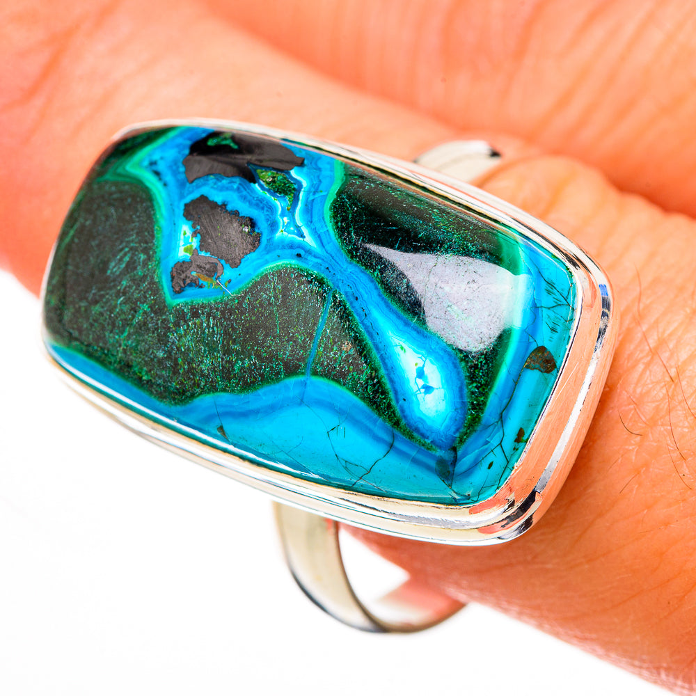 Malachite In Chrysocolla Rings handcrafted by Ana Silver Co - RING126991