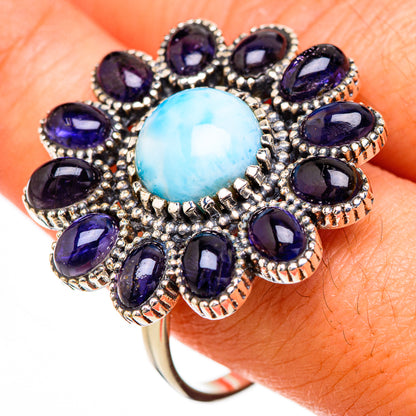 Larimar, Tanzanite Rings handcrafted by Ana Silver Co - RING126993