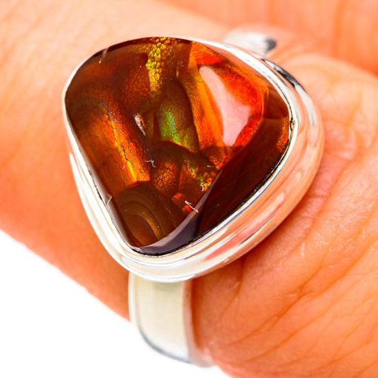 Mexican Fire Agate Rings handcrafted by Ana Silver Co - RING126999