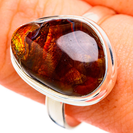 Mexican Fire Agate Rings handcrafted by Ana Silver Co - RING127000