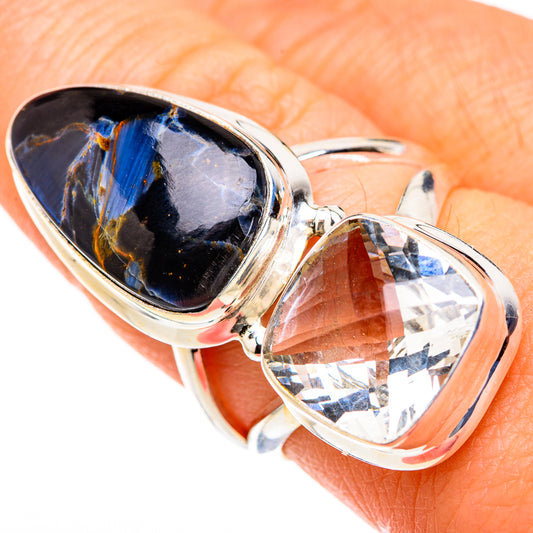 Pietersite, White Quartz Rings handcrafted by Ana Silver Co - RING127011