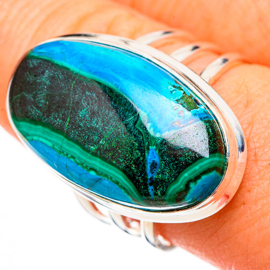 Malachite In Chrysocolla Rings handcrafted by Ana Silver Co - RING127016