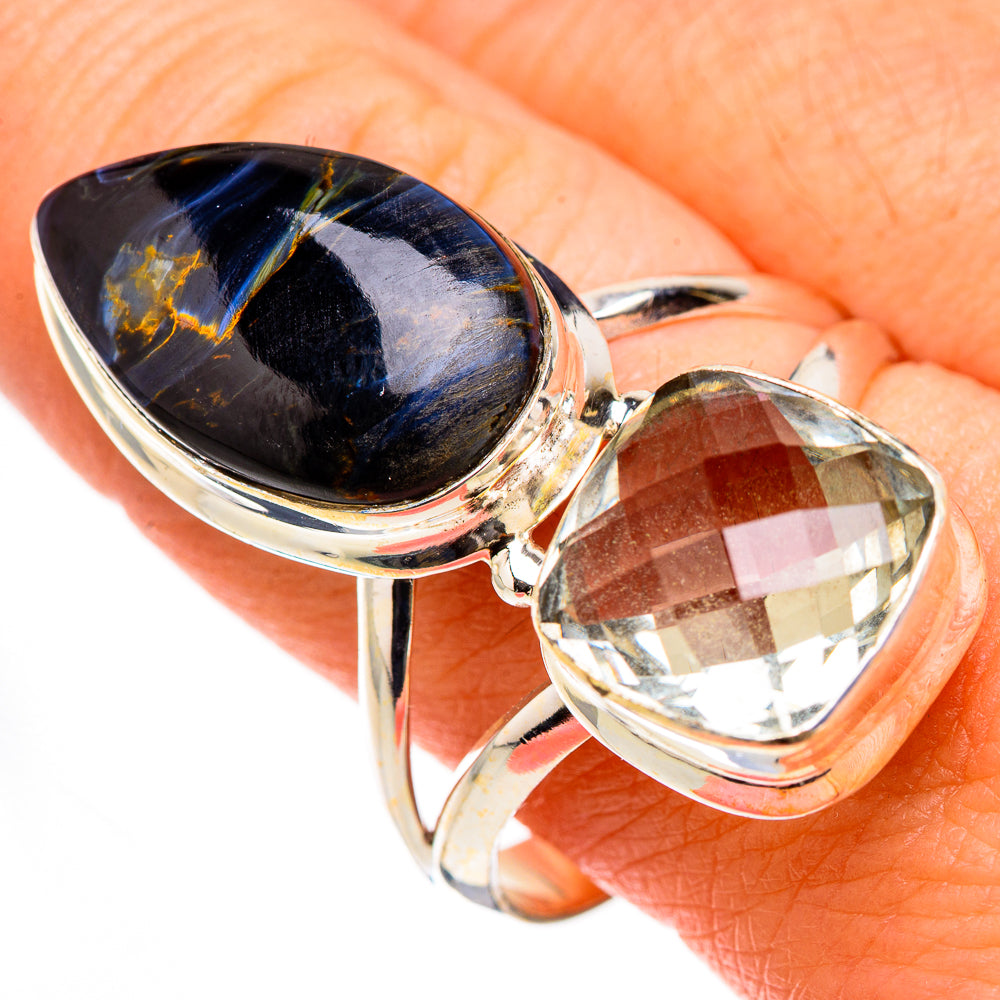 Pietersite, White Quartz Rings handcrafted by Ana Silver Co - RING127019