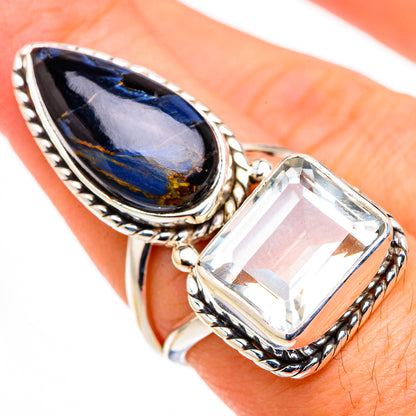 Pietersite, White Quartz Rings handcrafted by Ana Silver Co - RING127030