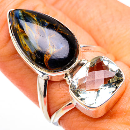 Pietersite, White Quartz Rings handcrafted by Ana Silver Co - RING127037