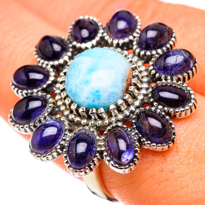 Larimar, Tanzanite Rings handcrafted by Ana Silver Co - RING127066