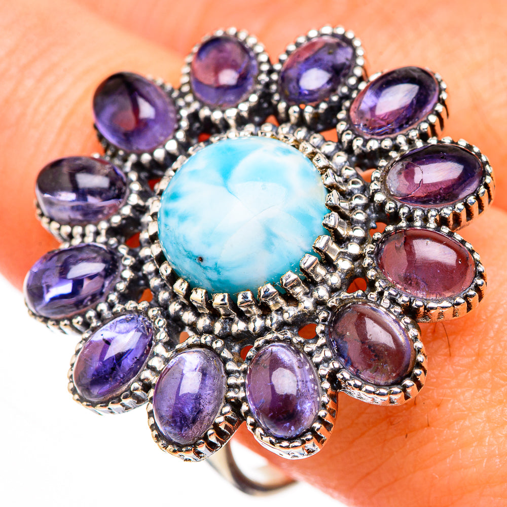Larimar, Tanzanite Rings handcrafted by Ana Silver Co - RING127068