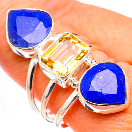 Lapis Lazuli, Citrine Rings handcrafted by Ana Silver Co - RING127070