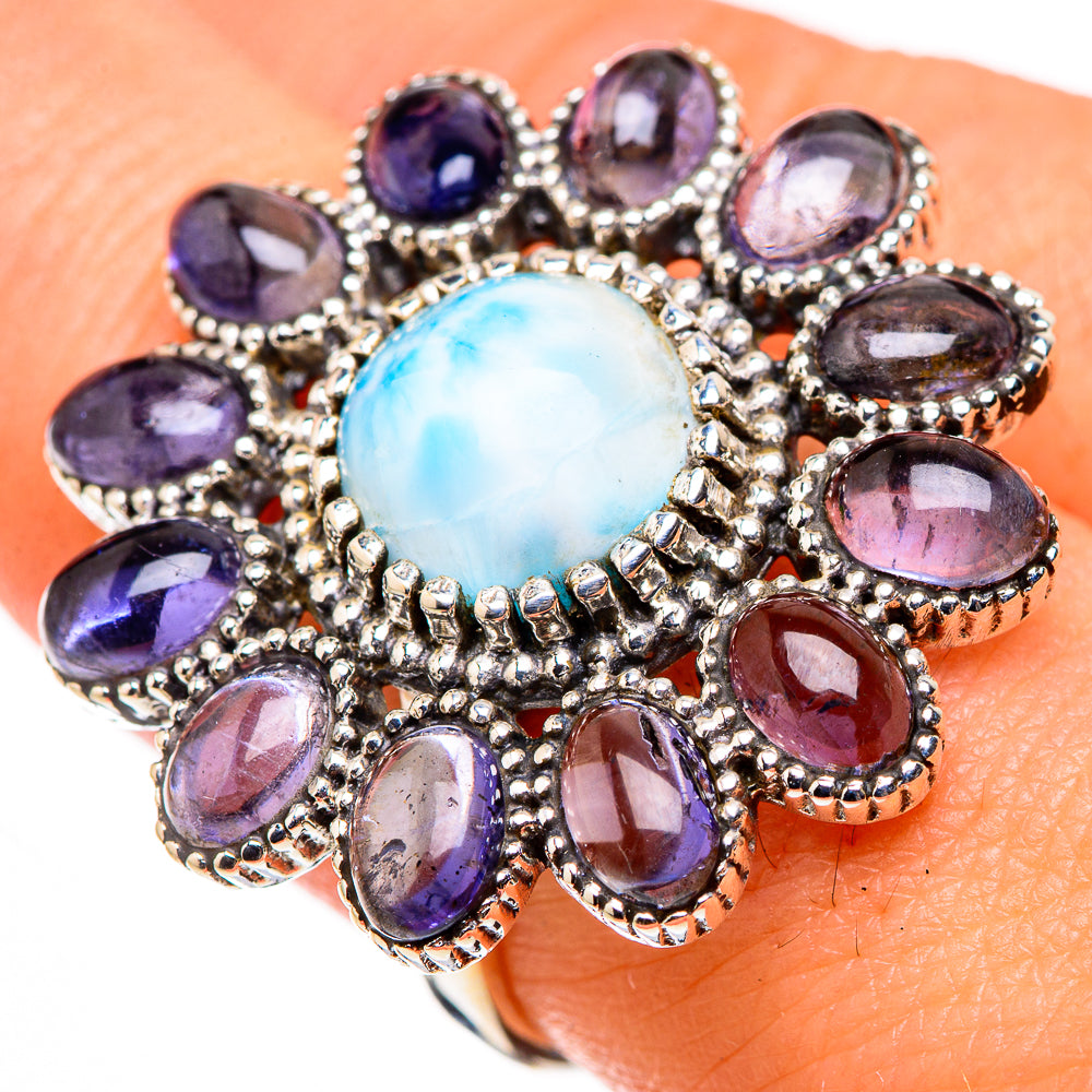 Larimar, Tanzanite Rings handcrafted by Ana Silver Co - RING127079