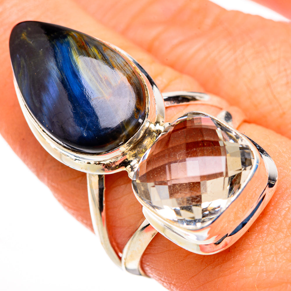 Pietersite, White Quartz Rings handcrafted by Ana Silver Co - RING127089